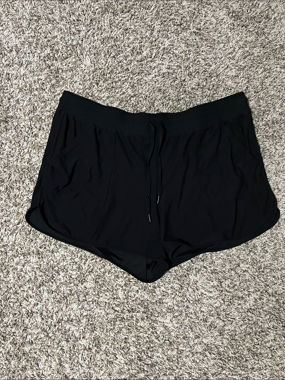 Athletic Works Black Women's Athletic Shorts with Drawstring
